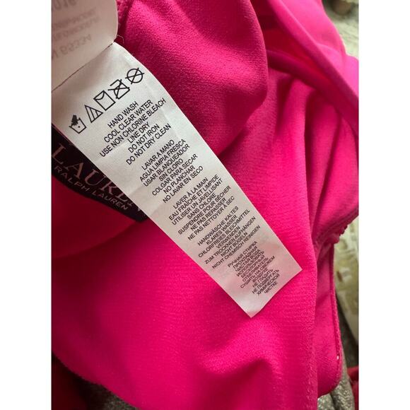 Lauren by Ralph Lauren Ring Swimsuit One Piece Orchid Pink Size 16 NWT - Picture 11 of 13